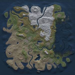 Thumbnail Rust Map: Procedural Map, Size: 4500, Seed: 421332737, 15 Monuments