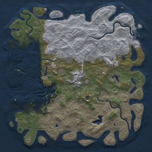 Thumbnail Rust Map: Procedural Map, Size: 6000, Seed: 257863157, 17 Monuments