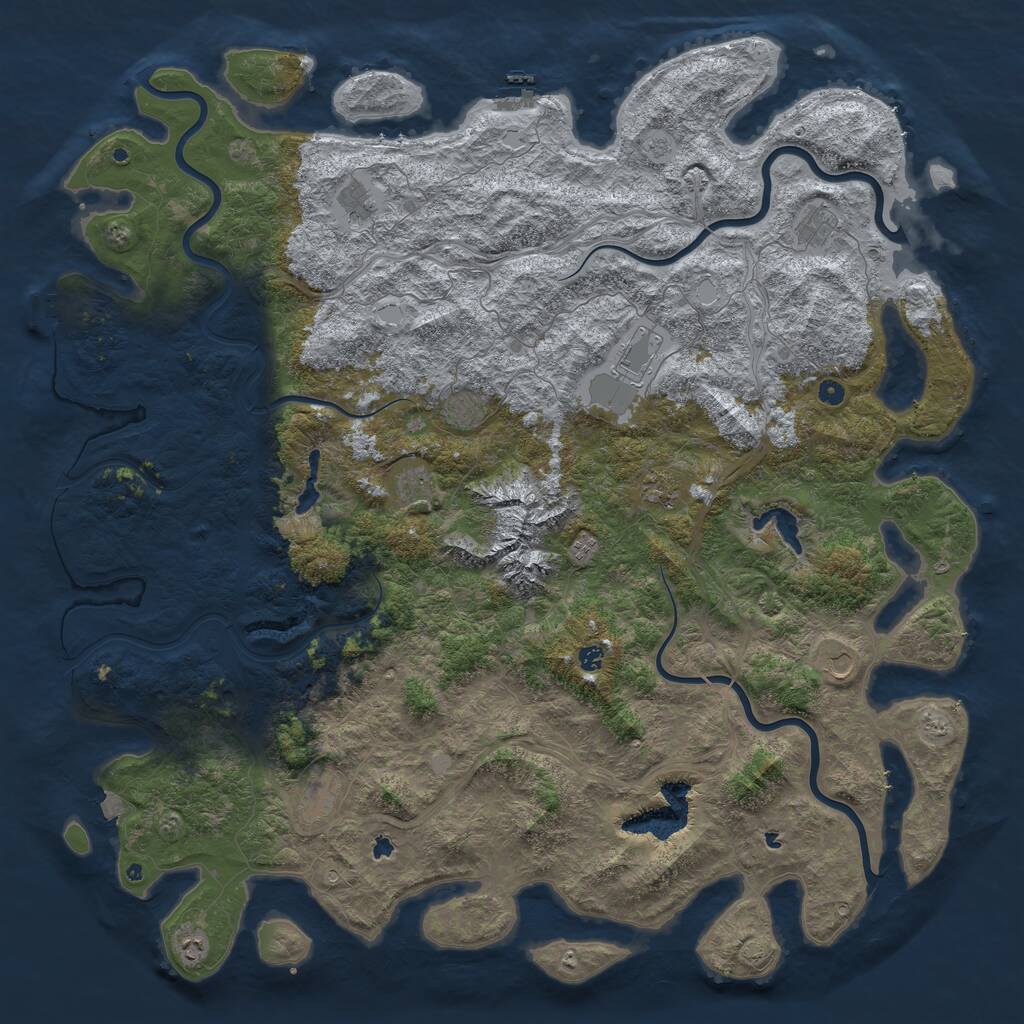 Rust Map: Procedural Map, Size: 6000, Seed: 257863157, 17 Monuments