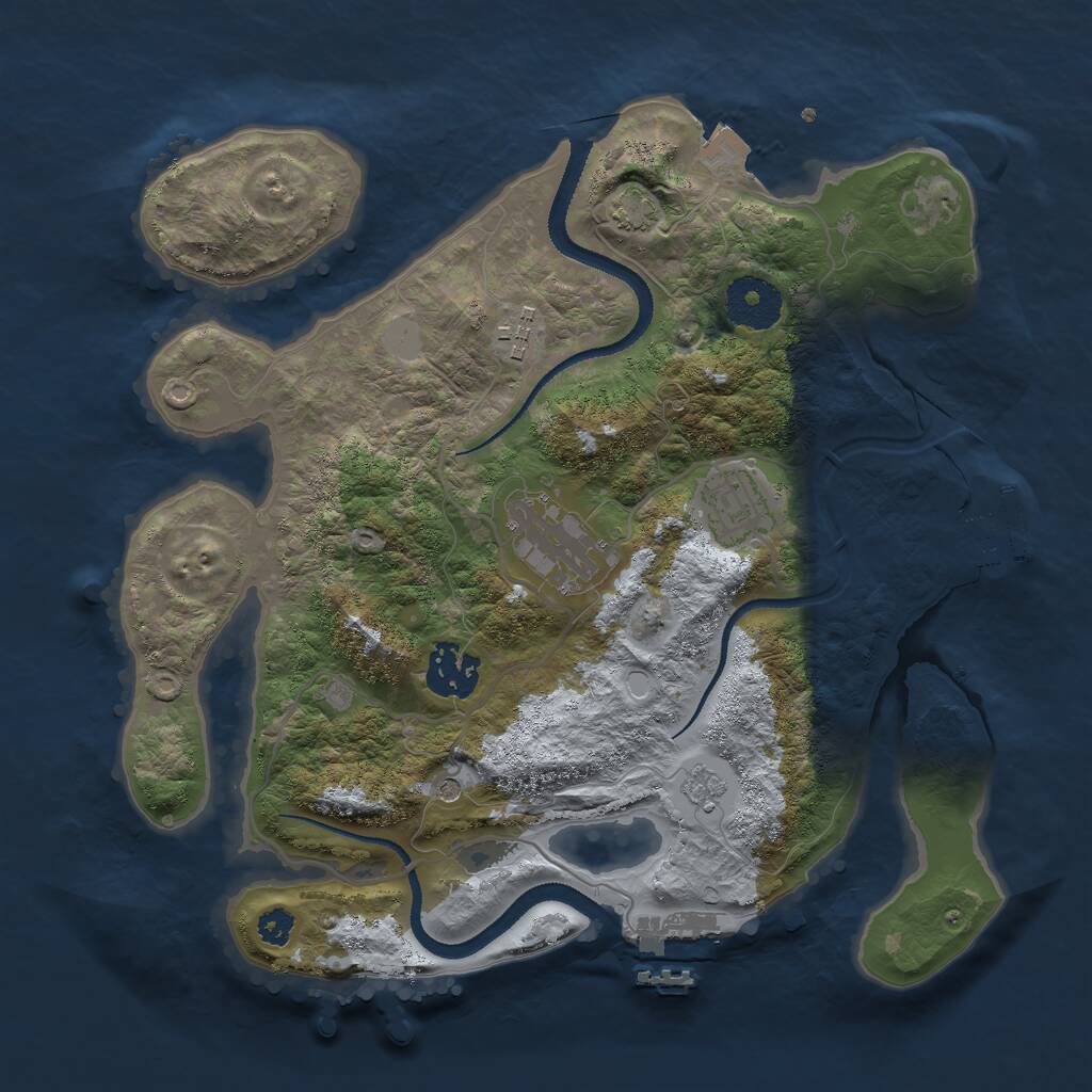 Rust Map: Procedural Map, Size: 3000, Seed: 91139, 10 Monuments