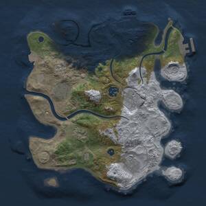 Thumbnail Rust Map: Procedural Map, Size: 3000, Seed: 2476859, 12 Monuments