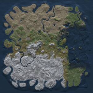 Thumbnail Rust Map: Procedural Map, Size: 6000, Seed: 1001026591, 17 Monuments
