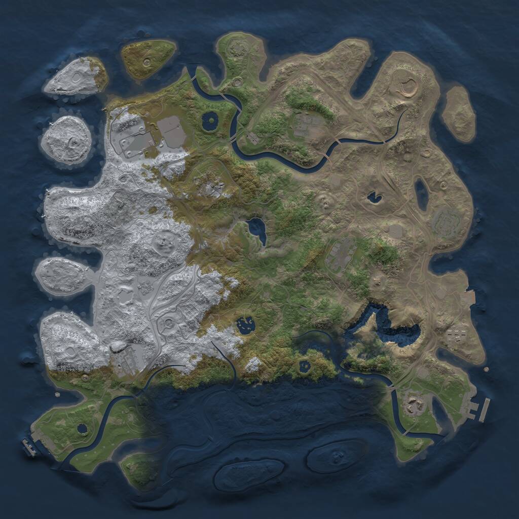 Rust Map: Procedural Map, Size: 4250, Seed: 698712, 16 Monuments