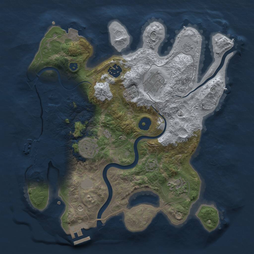 Rust Map: Procedural Map, Size: 3000, Seed: 19717, 11 Monuments