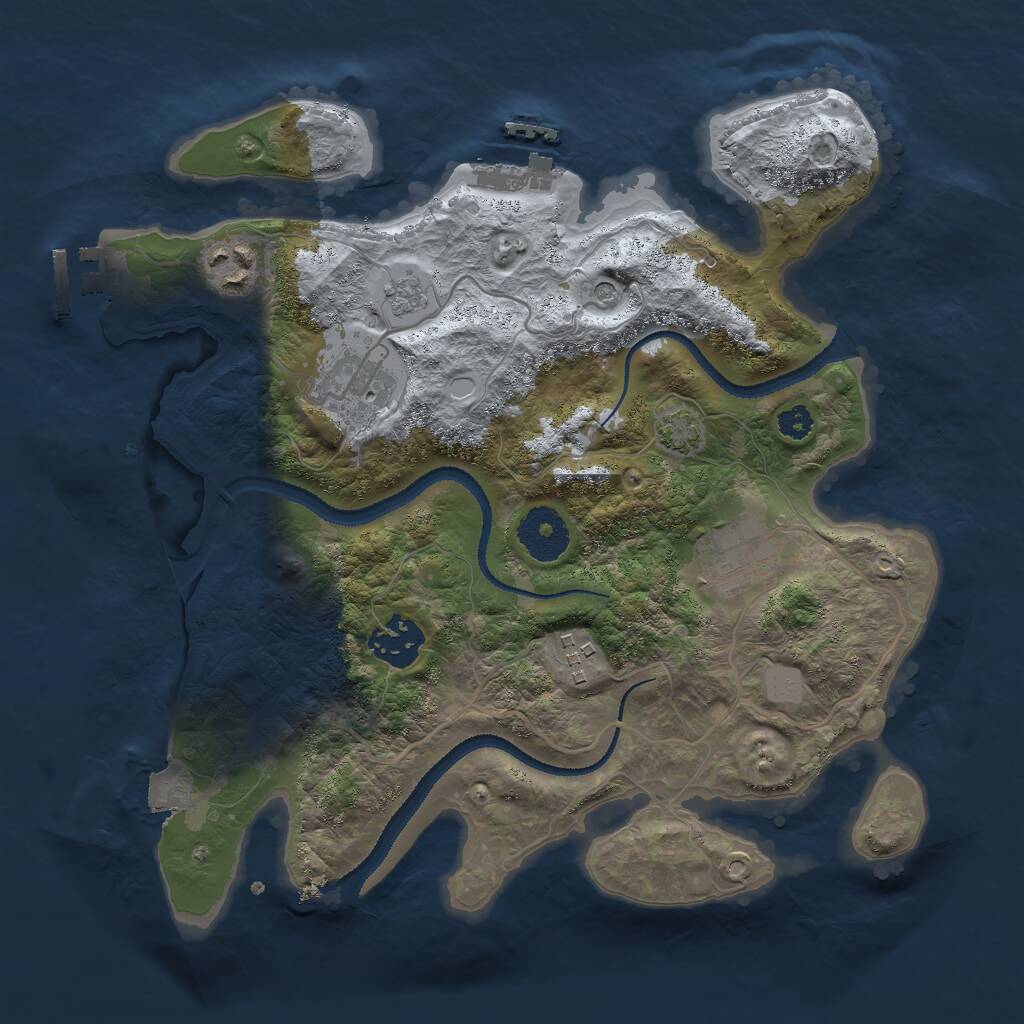 Rust Map: Procedural Map, Size: 3000, Seed: 698427, 11 Monuments