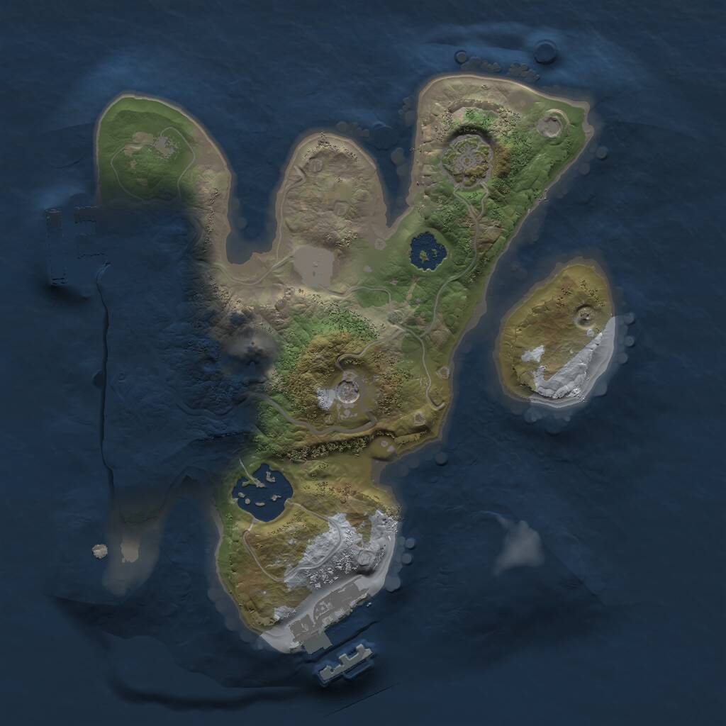 Rust Map: Procedural Map, Size: 2000, Seed: 4206669, 6 Monuments