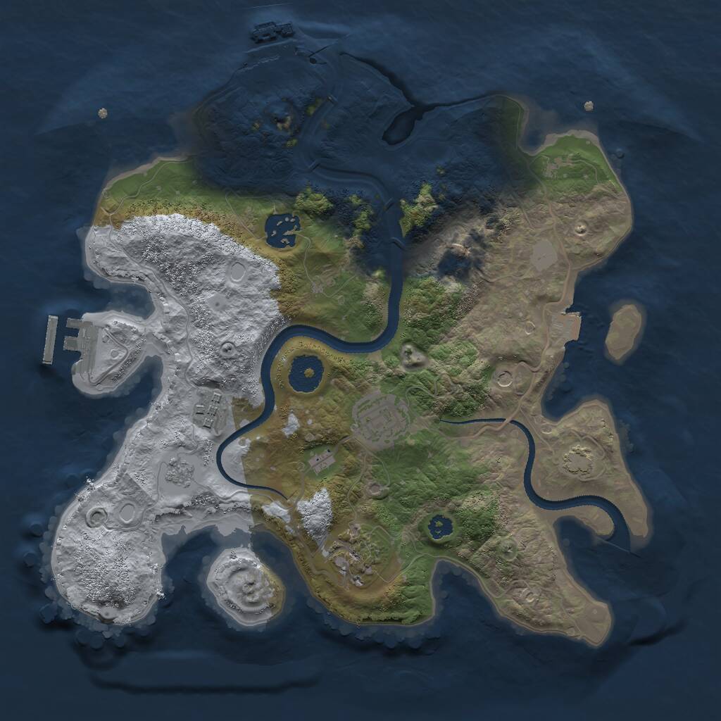 Rust Map: Procedural Map, Size: 3000, Seed: 544, 10 Monuments