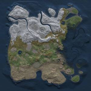 Thumbnail Rust Map: Procedural Map, Size: 3500, Seed: 4201, 15 Monuments