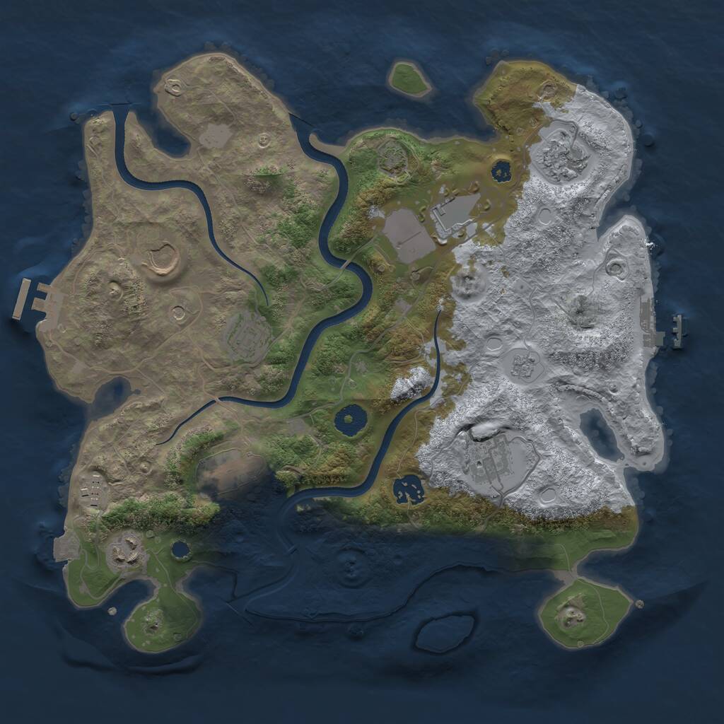 Rust Map: Procedural Map, Size: 3500, Seed: 970701231, 15 Monuments