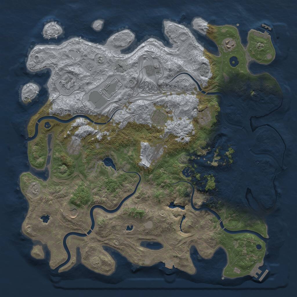 Rust Map: Procedural Map, Size: 4500, Seed: 192888443, 17 Monuments