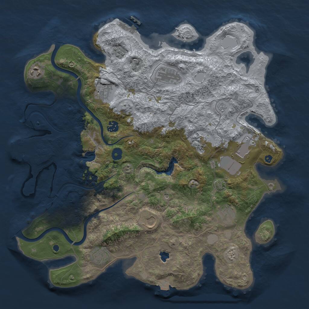 Rust Map: Procedural Map, Size: 4000, Seed: 687701940, 16 Monuments