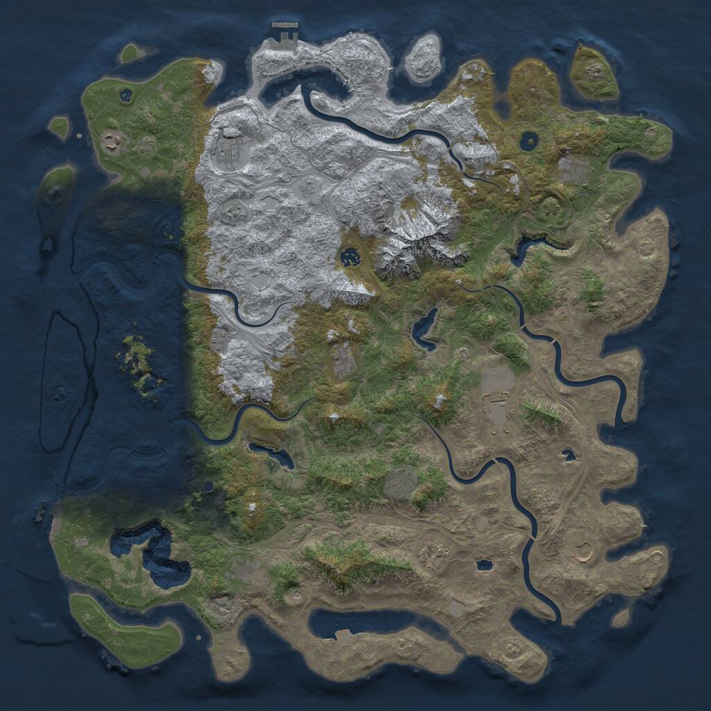 Rust Map: Procedural Map, Size: 5500, Seed: 52601382, 17 Monuments