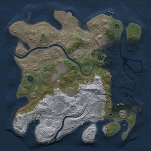 Thumbnail Rust Map: Procedural Map, Size: 3750, Seed: 1700799465, 15 Monuments