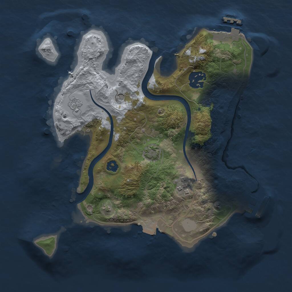 Rust Map: Procedural Map, Size: 2500, Seed: 1877170762, 8 Monuments