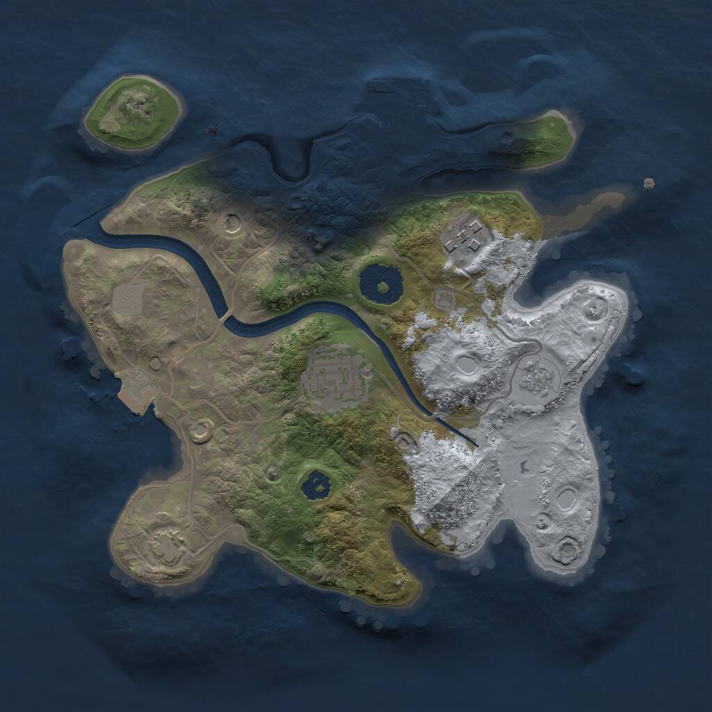 Rust Map: Procedural Map, Size: 2500, Seed: 366532682, 7 Monuments