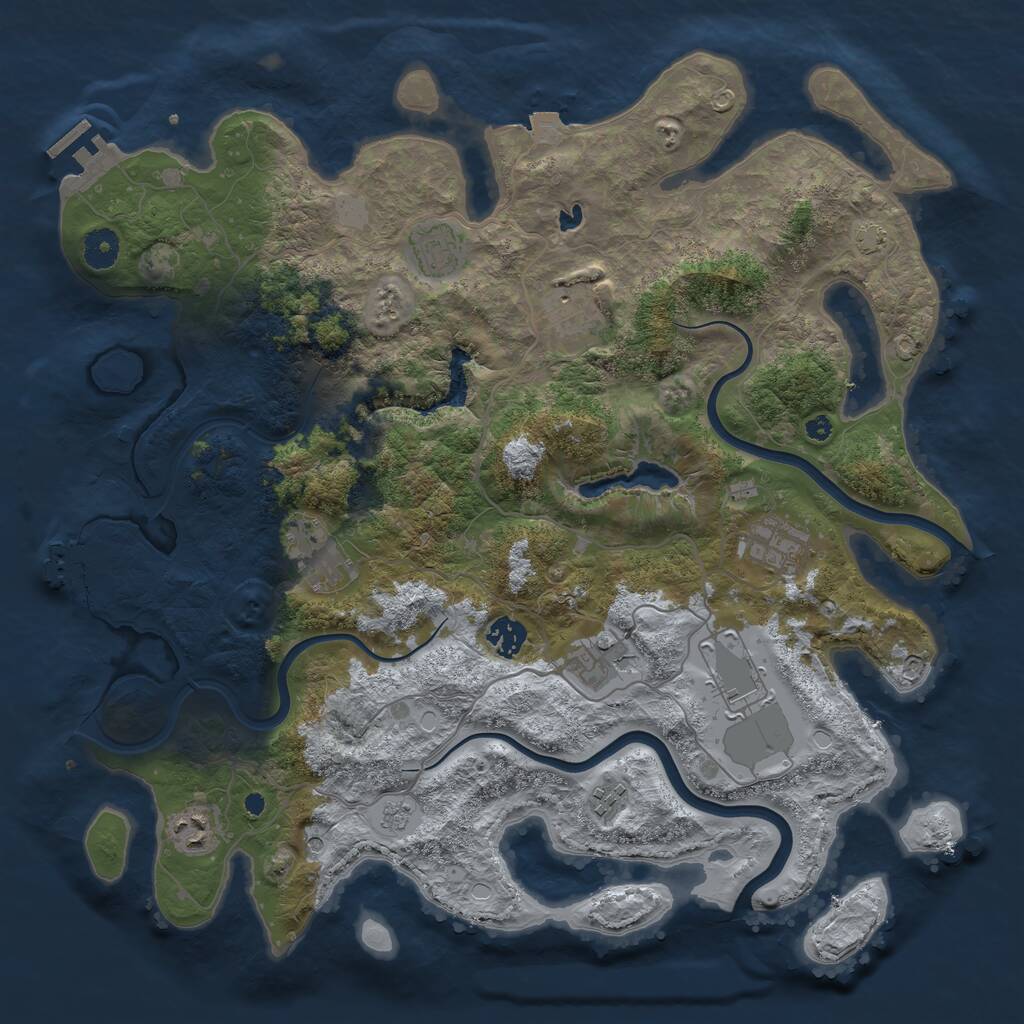 Rust Map: Procedural Map, Size: 4000, Seed: 9988745, 15 Monuments