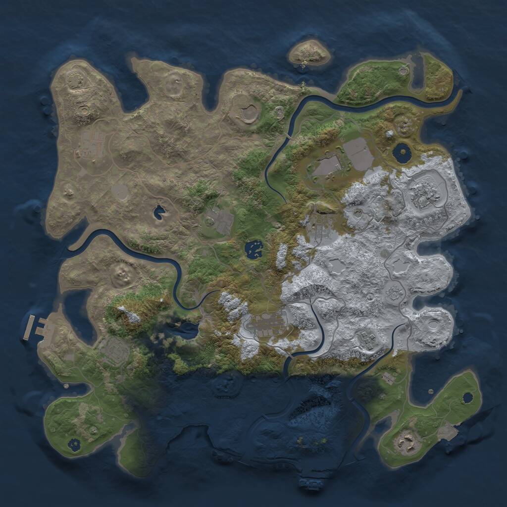Rust Map: Procedural Map, Size: 4000, Seed: 814846515, 17 Monuments