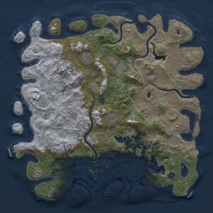 Thumbnail Rust Map: Procedural Map, Size: 5000, Seed: 114137218, 16 Monuments