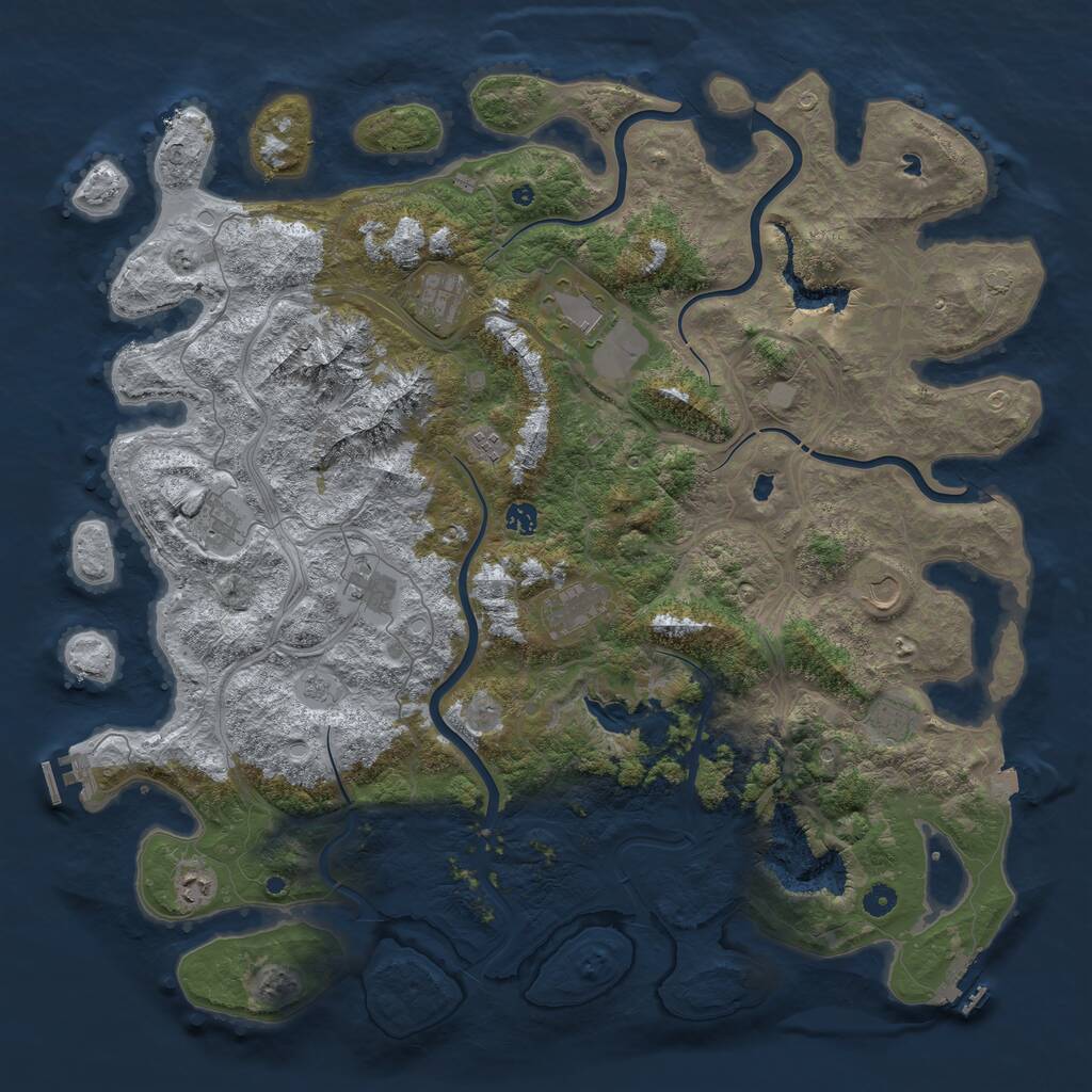 Rust Map: Procedural Map, Size: 5000, Seed: 114137218, 16 Monuments
