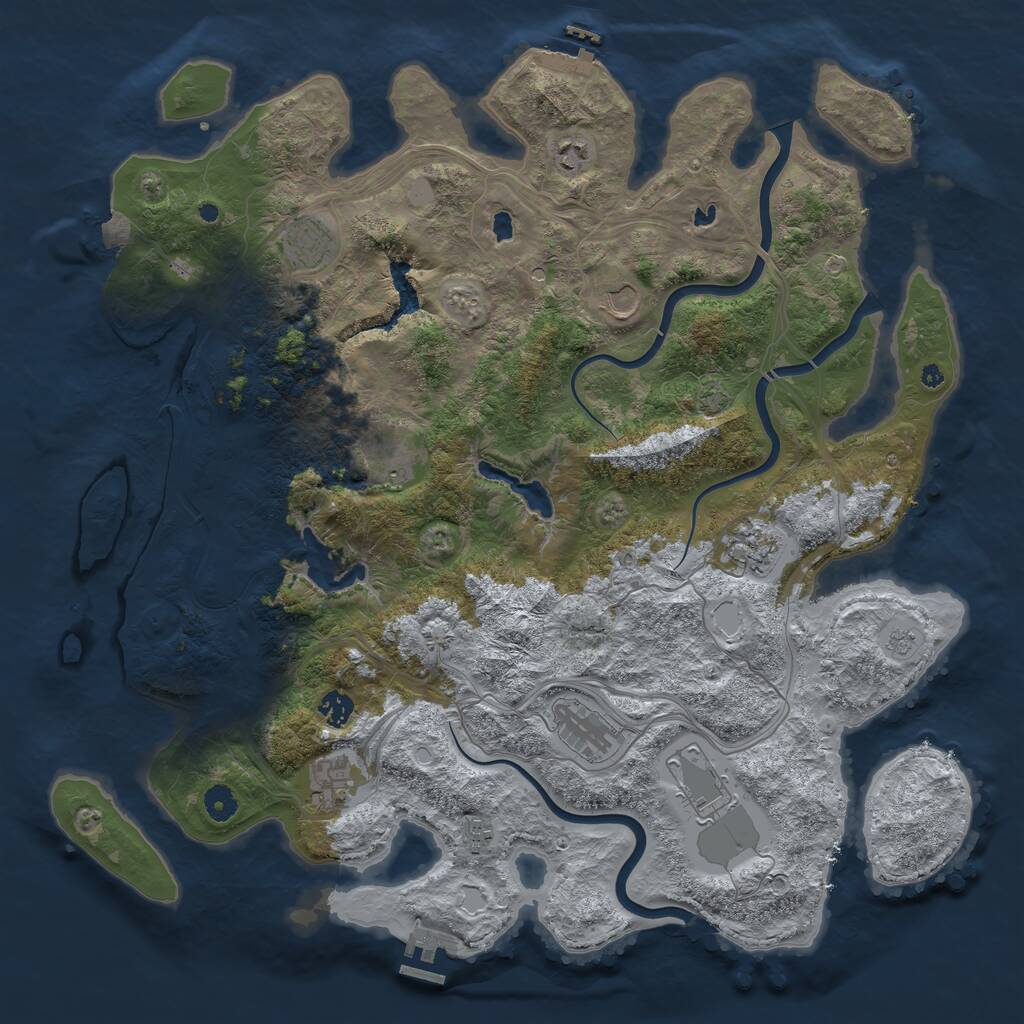 Rust Map: Procedural Map, Size: 4500, Seed: 12823082, 16 Monuments