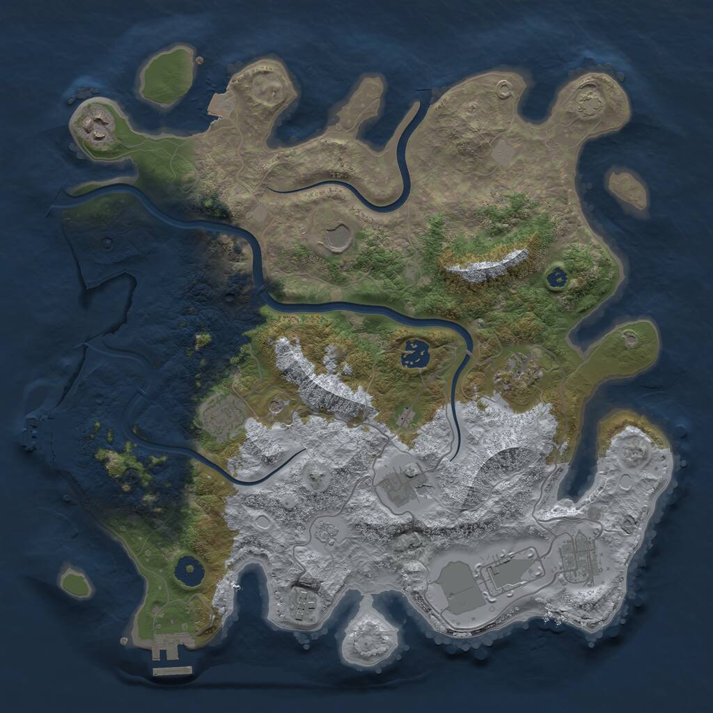 Rust Map: Procedural Map, Size: 3670, Seed: 50000, 15 Monuments