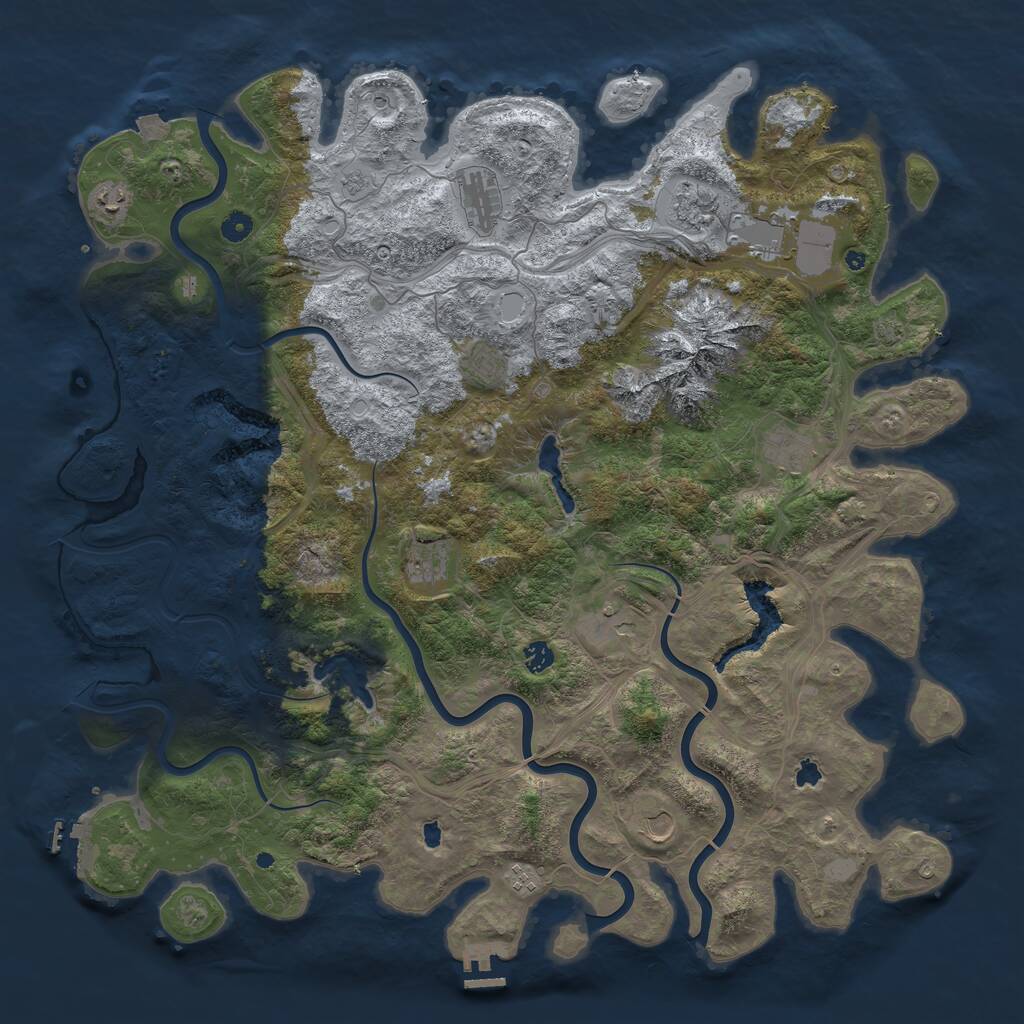 Rust Map: Procedural Map, Size: 5000, Seed: 67805841, 17 Monuments