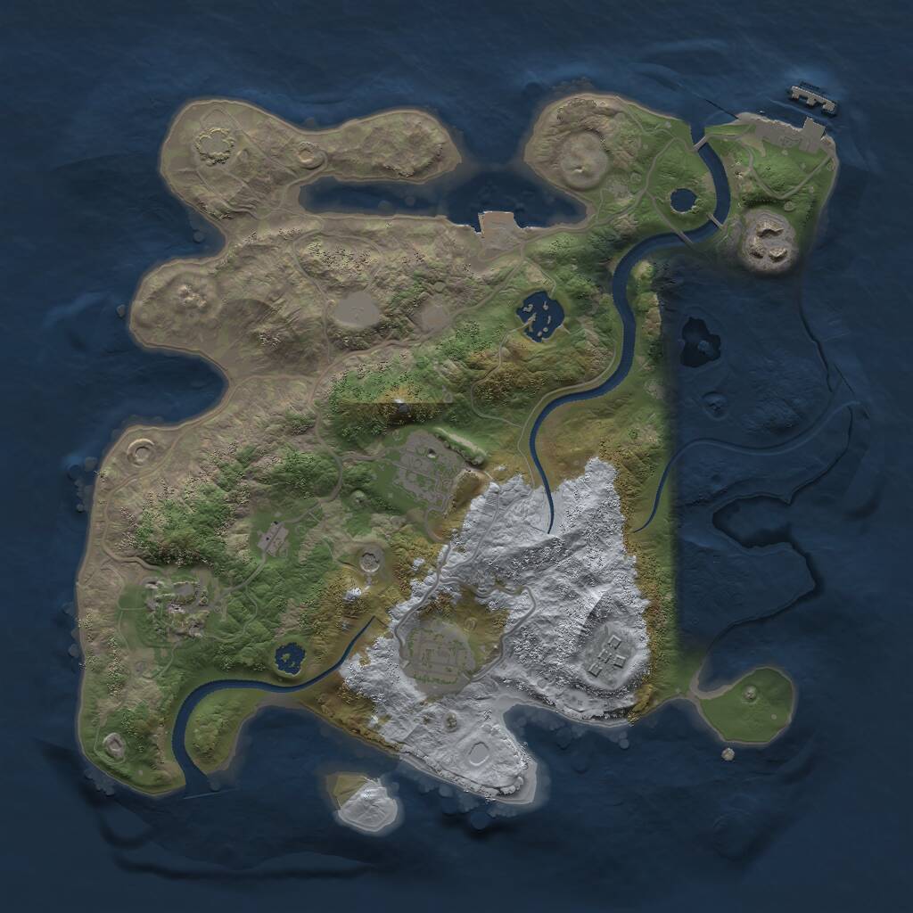 Rust Map: Procedural Map, Size: 3000, Seed: 24030, 10 Monuments
