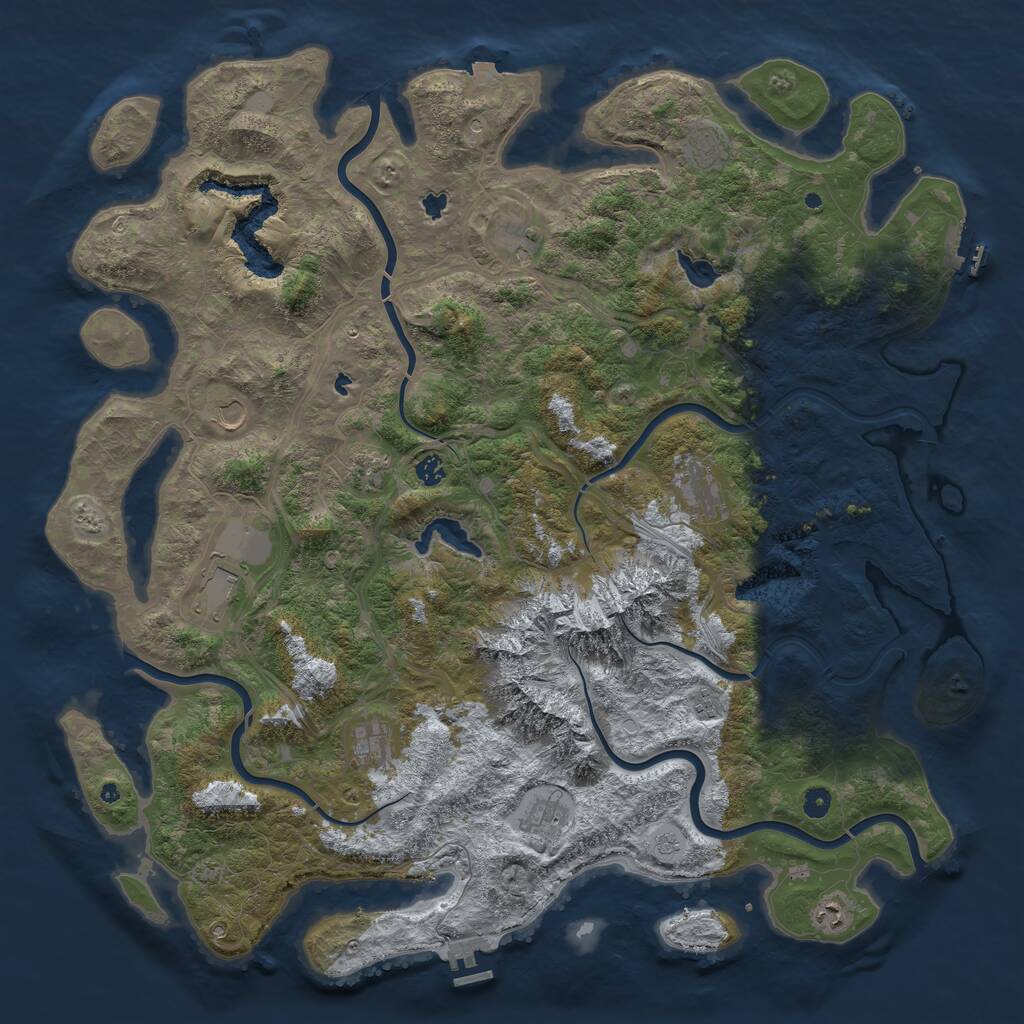 Rust Map: Procedural Map, Size: 5200, Seed: 254261998, 17 Monuments