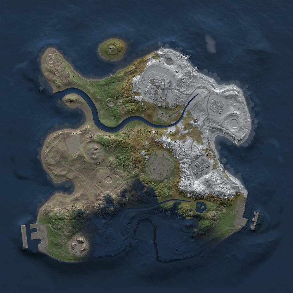 Rust Map: Procedural Map, Size: 2500, Seed: 1766310177, 9 Monuments