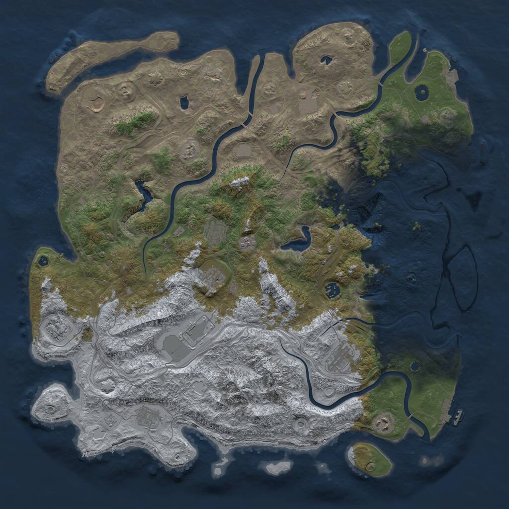 Rust Map: Procedural Map, Size: 5000, Seed: 415820, 17 Monuments