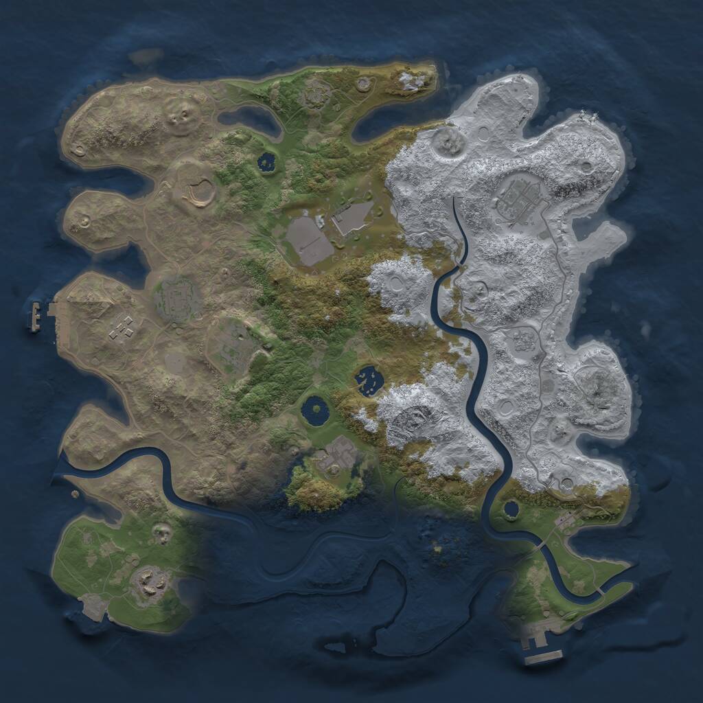 Rust Map: Procedural Map, Size: 3750, Seed: 462715893, 15 Monuments