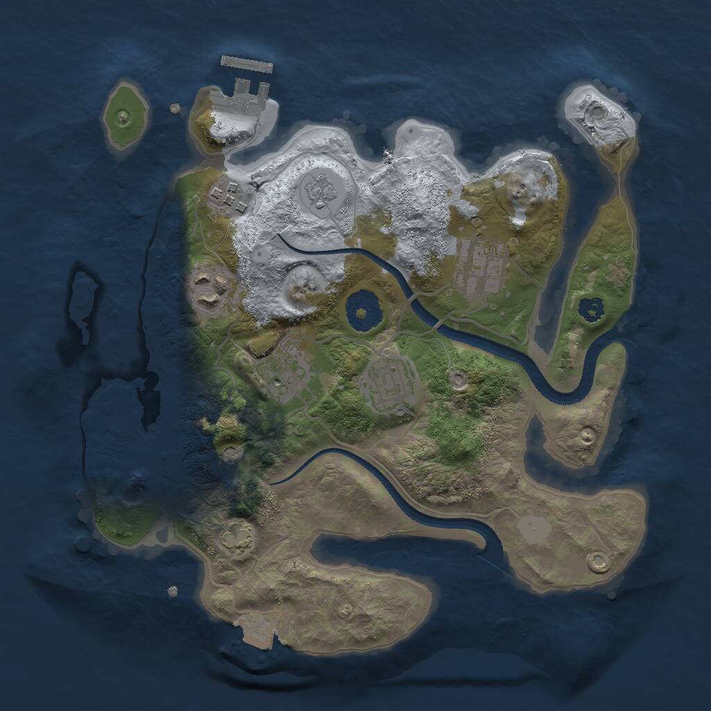 Rust Map: Procedural Map, Size: 2750, Seed: 513307, 10 Monuments