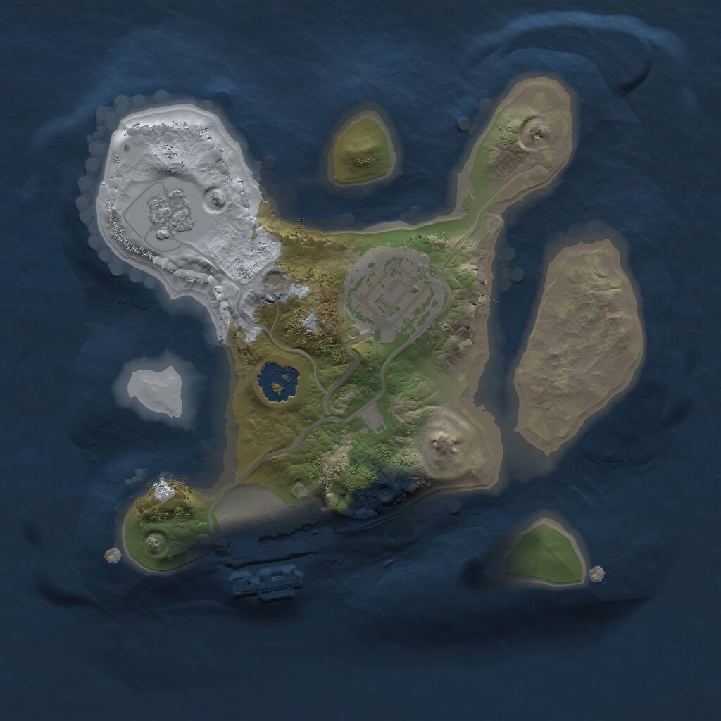 Rust Map: Procedural Map, Size: 1800, Seed: 80000, 4 Monuments