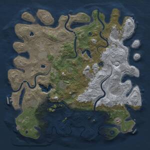 Thumbnail Rust Map: Procedural Map, Size: 4500, Seed: 199842069, 16 Monuments