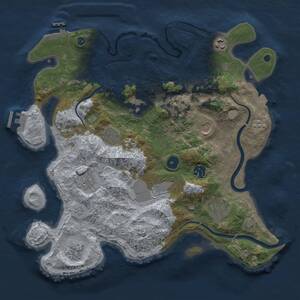 Thumbnail Rust Map: Procedural Map, Size: 3700, Seed: 1944707556, 16 Monuments