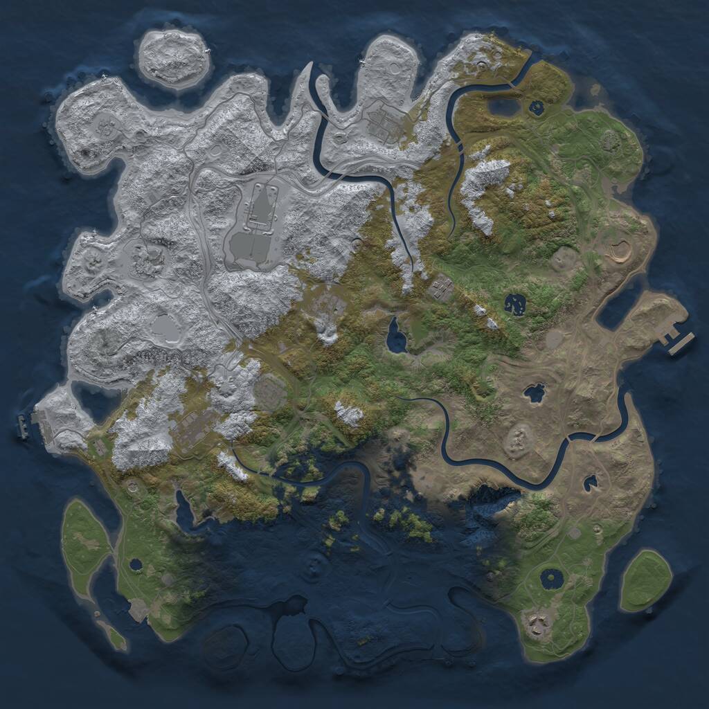 Rust Map: Procedural Map, Size: 4750, Seed: 1981877068, 17 Monuments