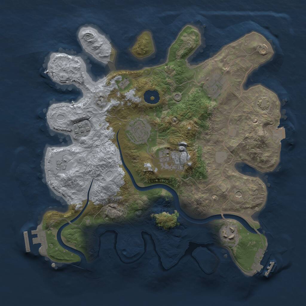 Rust Map: Procedural Map, Size: 3000, Seed: 17582, 11 Monuments