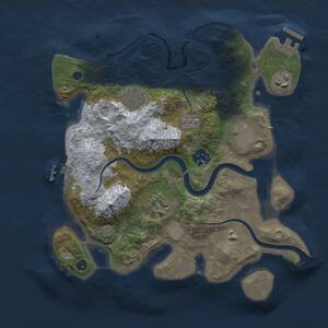 Thumbnail Rust Map: Procedural Map, Size: 3000, Seed: 24279, 11 Monuments