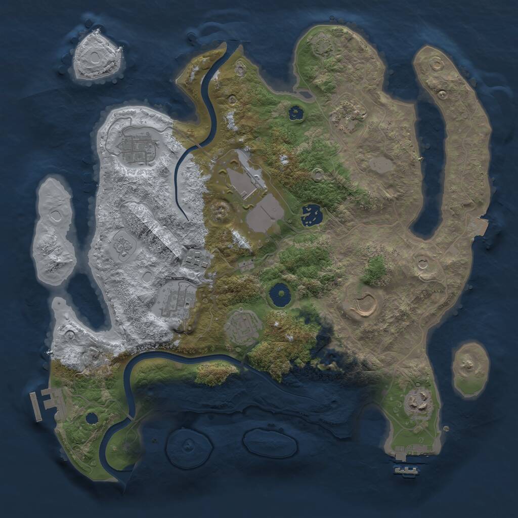Rust Map: Procedural Map, Size: 3500, Seed: 66466, 15 Monuments