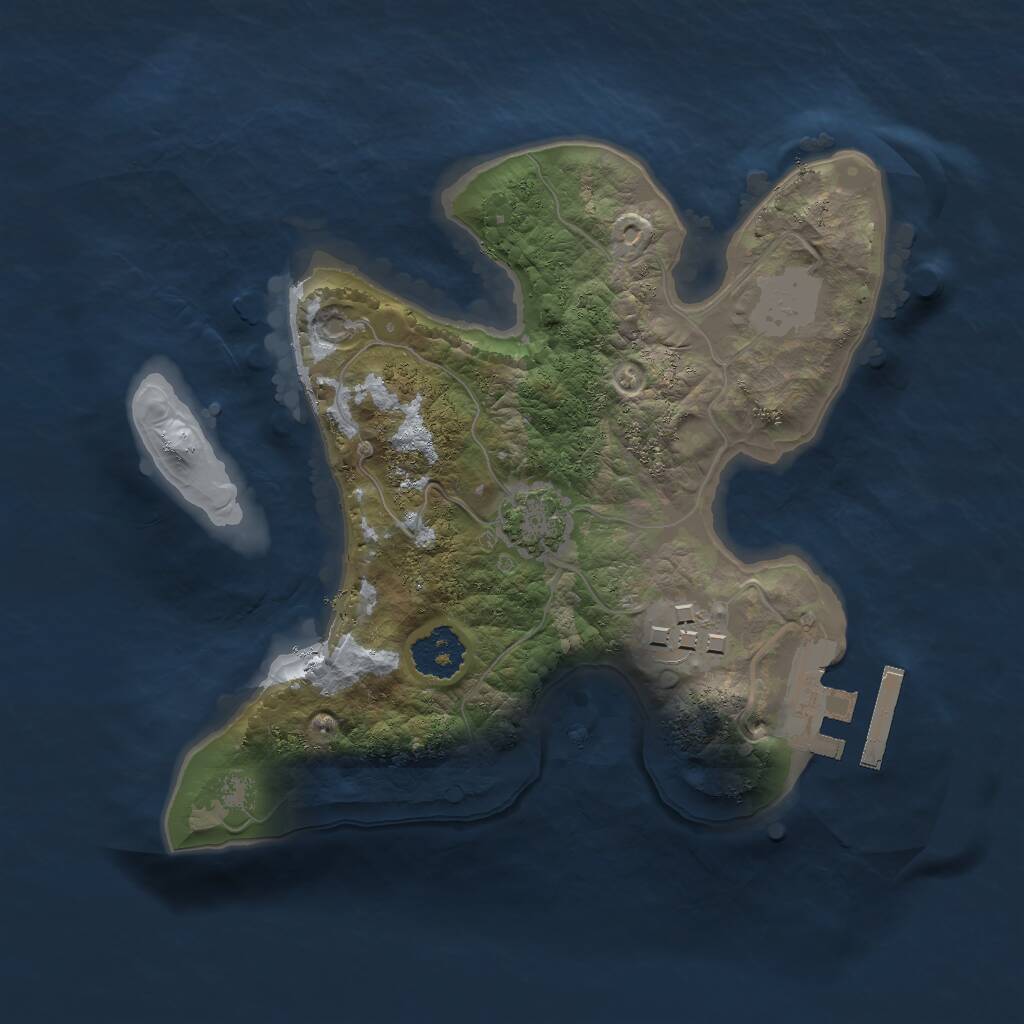 Rust Map: Procedural Map, Size: 2000, Seed: 4654456, 4 Monuments