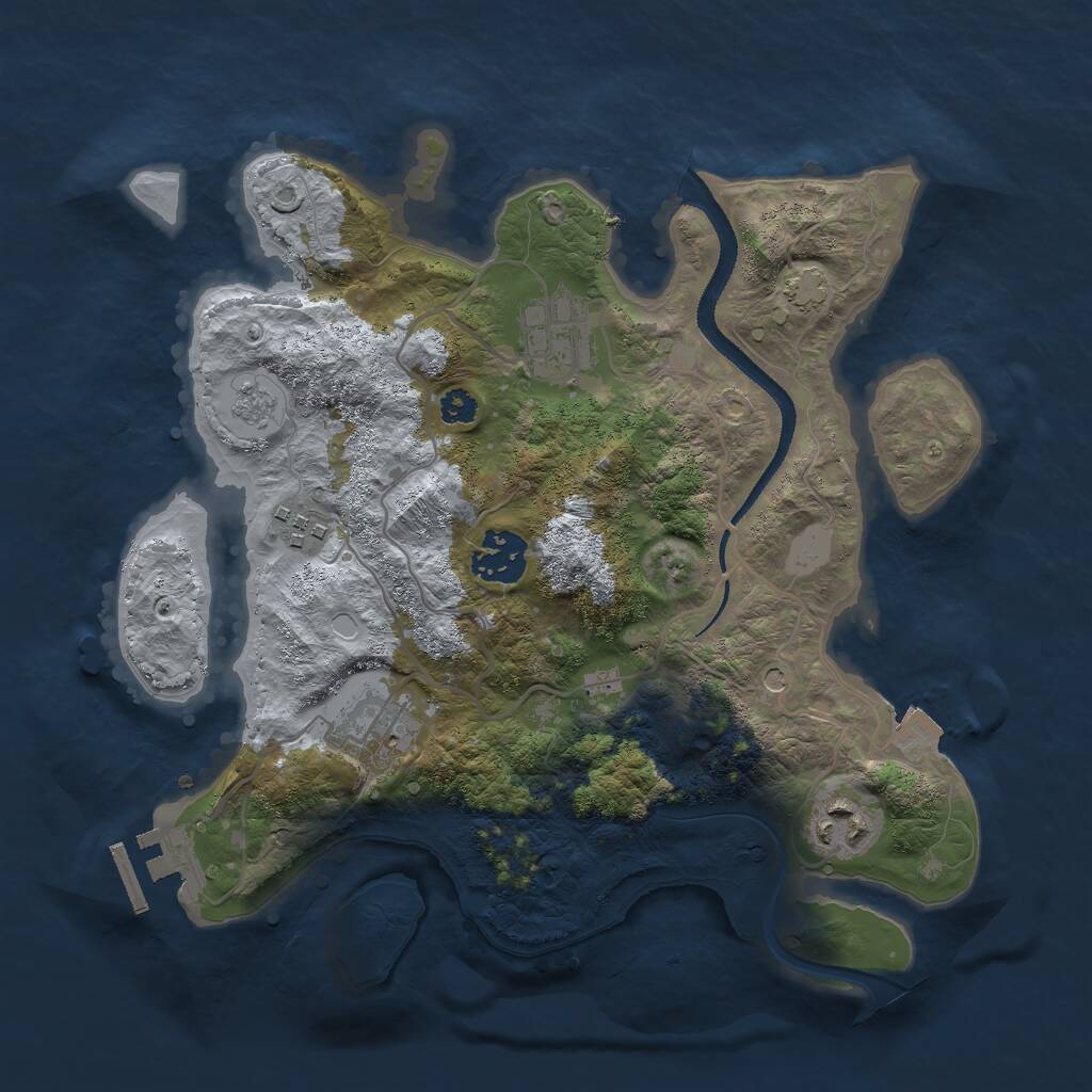 Rust Map: Procedural Map, Size: 3000, Seed: 539399503, 10 Monuments