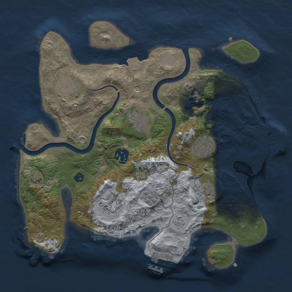 Rust Map: Procedural Map, Size: 3000, Seed: 2099453147, 13 Monuments