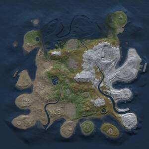 Thumbnail Rust Map: Procedural Map, Size: 3300, Seed: 1201504234, 12 Monuments