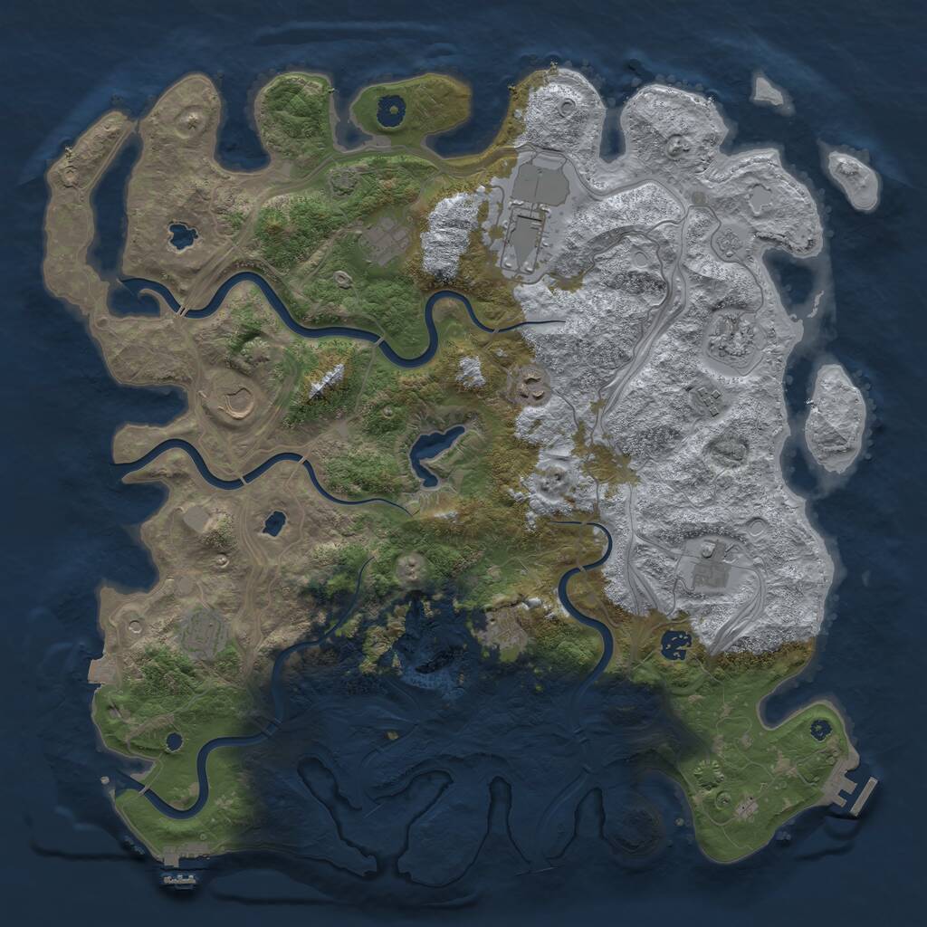 Rust Map: Procedural Map, Size: 4500, Seed: 679762335, 16 Monuments