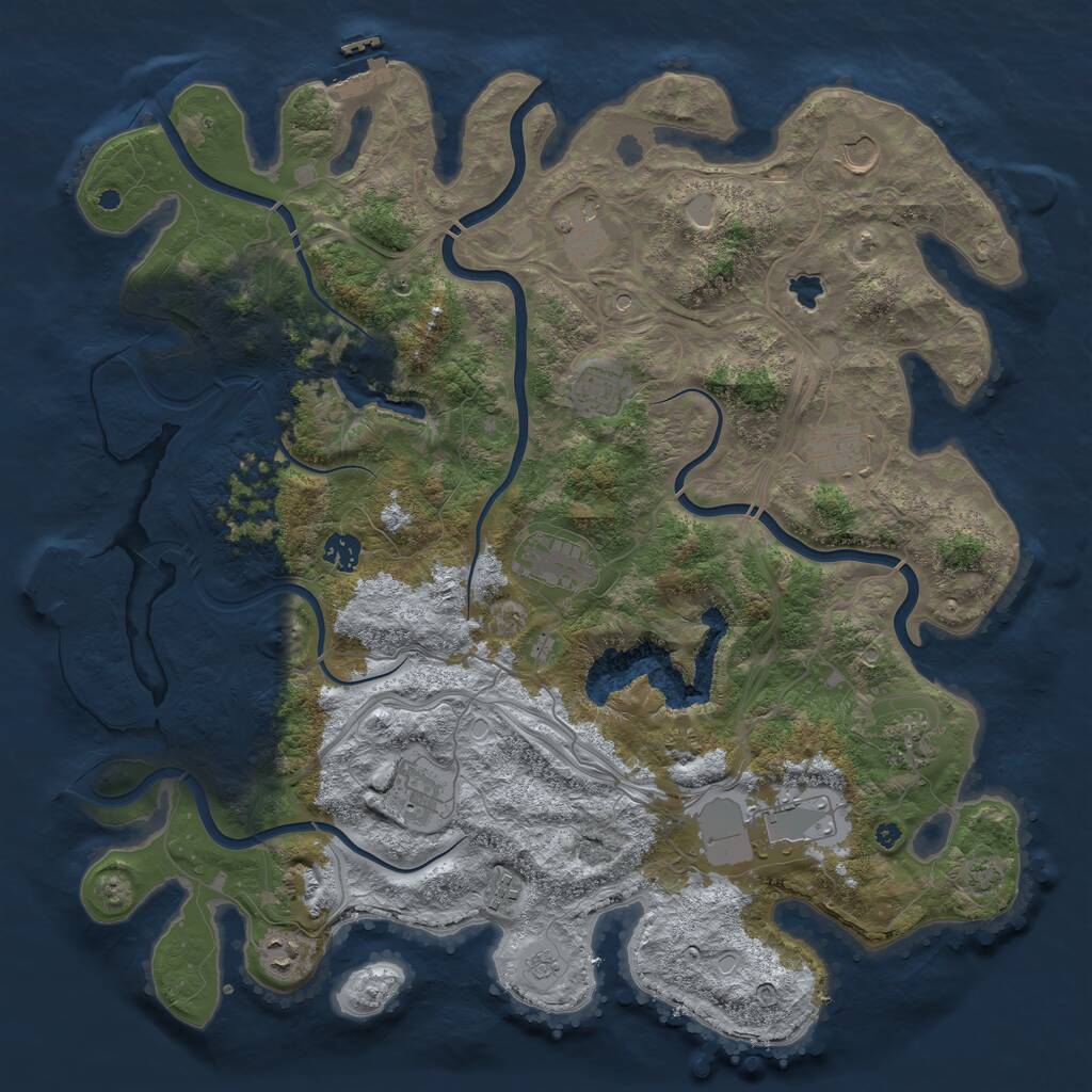 Rust Map: Procedural Map, Size: 4321, Seed: 8675309, 17 Monuments