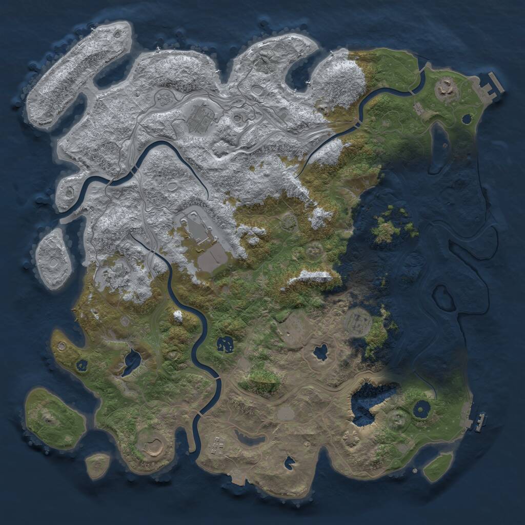 Rust Map: Procedural Map, Size: 4500, Seed: 398472, 15 Monuments
