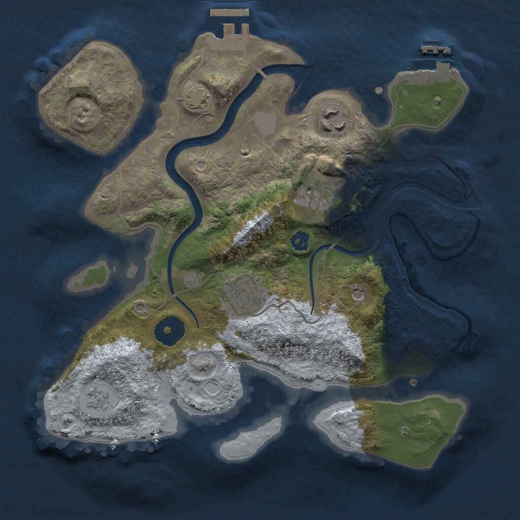 Rust Map: Procedural Map, Size: 2700, Seed: 85035723, 9 Monuments