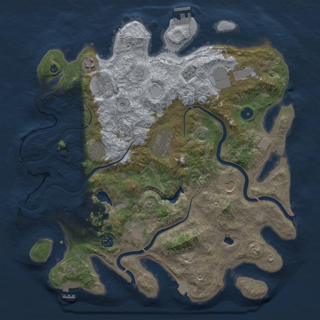 Rust Map: Procedural Map, Size: 4000, Seed: 880946449, 15 Monuments