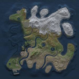 Thumbnail Rust Map: Procedural Map, Size: 3000, Seed: 9591688, 10 Monuments