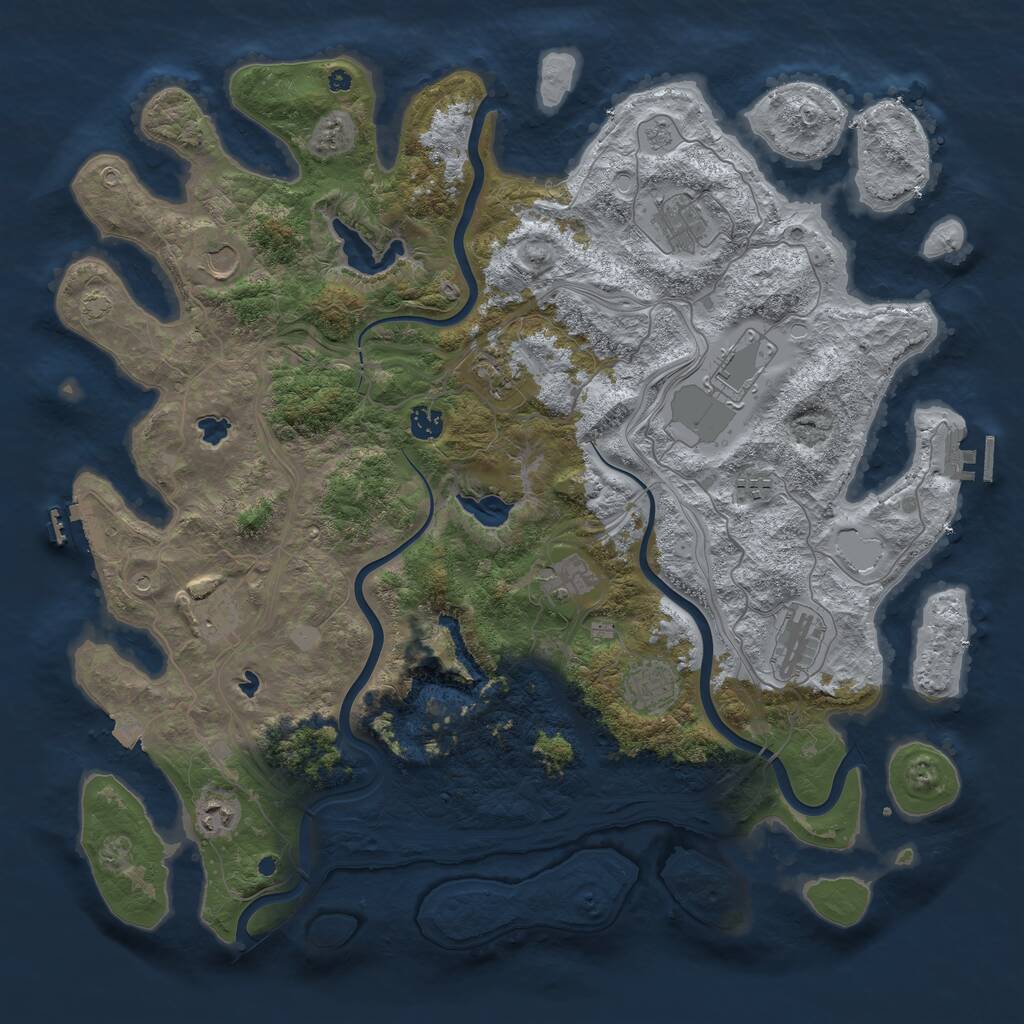 Rust Map: Procedural Map, Size: 4500, Seed: 744900521, 17 Monuments